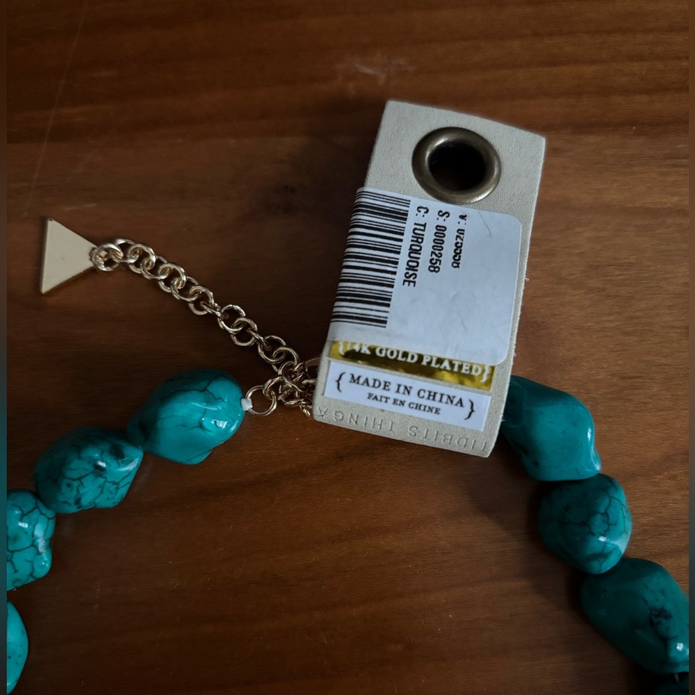Anthropologie Turquoise Beaded Cluster Charm Necklace - Picture 10 of 10
